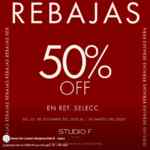 Rebajas Studio F: Hasta 50% de descuento en artículos seleccionados Rebajas Studio F: Hasta 50% de descuento en artículos seleccionados