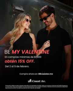 Be My Valentine 98 Coast Av: 15% de descuento con compra mínima Imagen de la promo