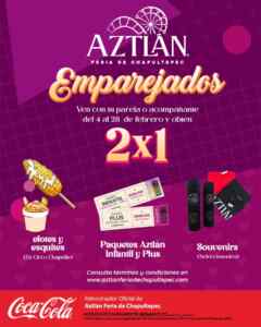 Emparejados en Aztlán: 2x1 en Paquetes, Elotes, esquites y Souvenirs Imagen de la promo