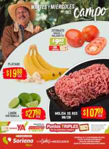 Martes y Miércoles del Campo Soriana 10 y 11 de febrero: ofertas de frutas y verduras Imagen de la promo