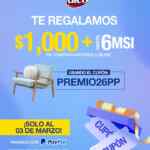 Cupón Muebles Dico de $1,000 de regalo + hasta 6 msi
