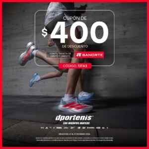 Cupón Dportenis de $400 de descuento si pagas con Banorte Imagen de la promo