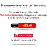 Promo MacStore: hasta 15% de bonificación ó hasta 15 msi + cupón de $1,000 con Banorte