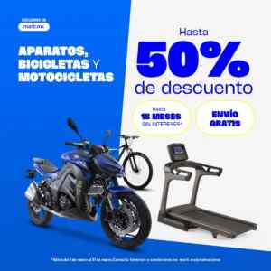 Hasta 50% de descuento en Aparatos de Ejercicio y Motos en la tienda online de Martí Imagen de la promo