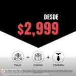 Promoción Men's Fashion: Traje + camisa + corbata desde $2,999