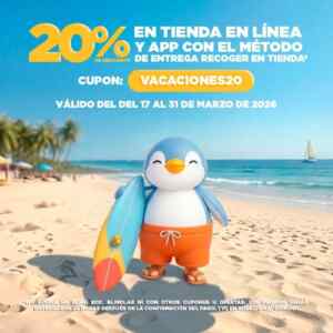 Cupón de 20% de descuento en la tienda en línea de Miniso y en la app para recoger en tienda Imagen de la promo