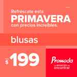 Promo de Primavera Promoda Outlet: Blusas desde $199.00 y más