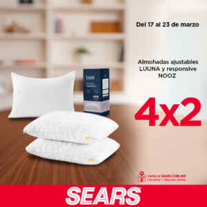 4x2 en almohadas Luuna y responsive Nooz en Sears hasta el 23 de marzo Imagen de la promo