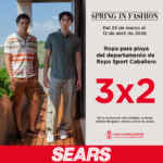 3x2 en ropa para playa sport para caballero en Sears hasta el 12 de abril 2026