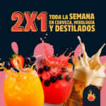 2x1 en cerveza, mixología y destilados en Las Alitas toda la semana