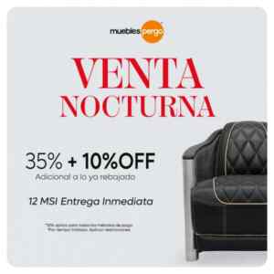 Venta Nocturna Muebles Pergo: 35% de descuento + 10% adicional a lo ya rebajado Imagen de la promo