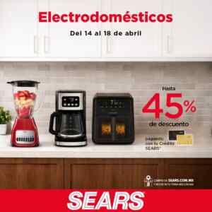 En Sears hasta 45% de descuento en electrodomésticos Imagen de la promo