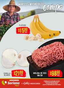 Martes y Miércoles del Campo Soriana 21 y 22 de abril: ofertas de frutas y verduras Imagen de la promo