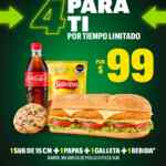 Promo Subway: 4 para ti por $99
