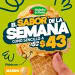 En Helados Sultana: Cono sencillo a $43 esta semana