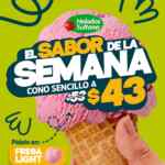 En Helados Sultana: Cono sencillo de Fresa Light a $43 esta semana