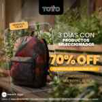 Promo Totto: Hasta 70% de descuento en mochilas hoy