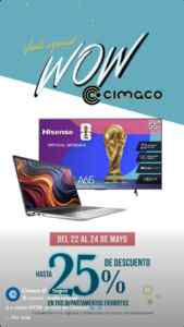 Venta Wow Cimaco: Hasta 25% de descuento en departamentos participantes Imagen de la promo