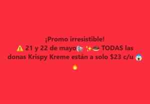 En Krispy Kreme todas las donas a $23 c/u hoy y mañana Imagen de la promo