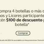 Promo Costco: compra 4 botellas o más y recibe $100 de descuento en cada una