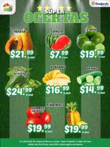 Ofertas Súper Guajardo frutas y verduras 23 al 25 de junio 2026 Imagen de la promo