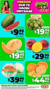 Ofertas HEB Precios bajos en frutas y verduras del 2 al 8 de junio 2026 Imagen de la promo