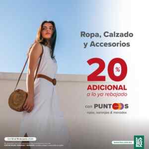 Promo La Marina: 20% de descuento adicional a lo ya rebajado en ropa, calzado y accesorios Imagen de la promo