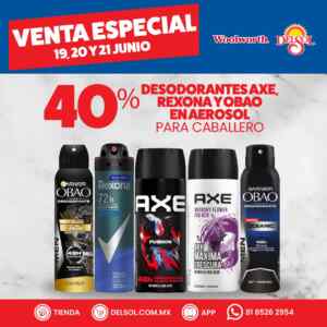 Venta especial para Papá Del Sol y Woolworth: hasta 40% de descuento en desodorantes y más Imagen de la promo