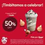 Promo Tim Hortons: 50% off en 3 Timbits + Frappé de Oreo por Rappi