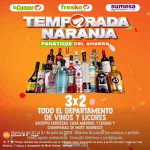 Temporada Naranja 2026: 3x2 en todo el departamento de Vinos y Licores Imagen de la promo