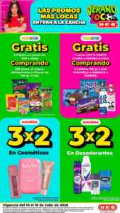 Folleto HEB semanal al 16 de julio 2026 con ofertas de 2x1, 3x2, 4x3, Productos Gratis y más Imagen de la promo