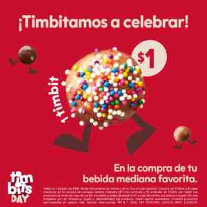 En Tim Hortons: Timbits a $1 en la compra de tu bebida mediana solo por hoy Imagen de la promo