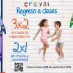 Regreso a clases 2026 Baby Creysi: 3x2 en ropa interior y 2x1 en malla y calcetería