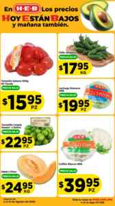 Ofertas HEB Precios bajos en frutas y verduras del 4 al 10 de agosto 2026 Imagen de la promo
