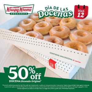 Día de las Docenas Krispy Kreme 12 de agosto 2026: 50% de descuento en donas glaseadas y blueberry hoy Imagen de la promo