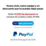Promo MacStore: $1000 de descuento con PayPal
