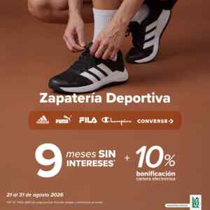Promo La Marina: 10% de bonificación + 9 msi en zapatería deportiva hoy Imagen de la promo