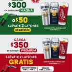 En Estaciones One: 2 Latones de cervezas GRATIS al cargar $350 de gasolina Premium en el Valle de México