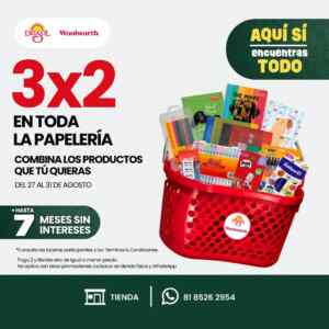 Regreso a Clases Del Sol y Woolworth: 3x2 en uniformes, papelería y hasta 50% de descuento en mochilas Imagen de la promo
