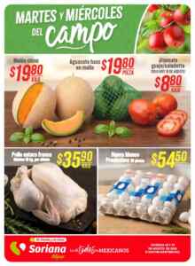 Martes y Miércoles del Campo Soriana 18 y 19 de agosto: ofertas de frutas y verduras Imagen de la promo