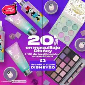 Waldo's Hot Fashion 2026: 20% de descuento maquillaje Disney + 15% de bonificación con cupón Imagen de la promo