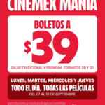 Cinemex Manía: Boletos a sólo $39 y combos a precio especial del 7 al 10 de septiembre 2026