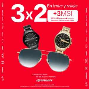 En Dportenis 3x2 en relojes y lentes + 3 msi Imagen de la promo