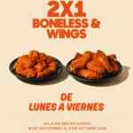Promoción Hooters: 2x1 en boneless y alitas de lunes a viernes hasta el 9 de octubre 2026