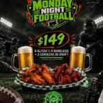 Promoción Lunes De Alitas McCarthy’s: Combo Monday Night Football por $149 Promoción Lunes De Alitas McCarthy’s: Combo Monday Night Football por $149