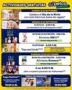 Actividades Gratuitas fin de semana al 19 de septiembre 2026 en Petco Imagen de la promo