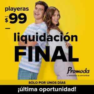 Liquidación Final Promoda Outlet: playeras desde $99 Imagen de la promo