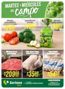 Folleto Soriana Súper Martes y Miércoles del Campo 29 y 30 de septiembre 2026 Imagen de la promo