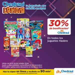 Ofertas Fin de semana Chedraui: 3x2, hasta 35% de descuento, hasta 30% de bonificación y más al 26 de octubre 2026 Imagen de la promo