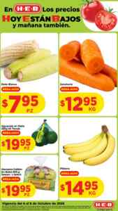 Ofertas HEB Precios bajos en frutas y verduras del 6 al 12 de octubre 2026 Imagen de la promo